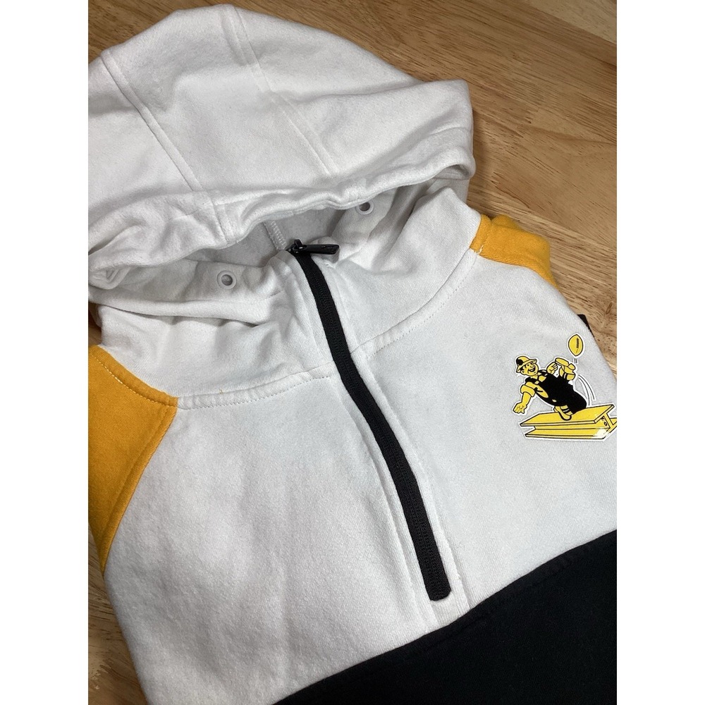 Men's New Era Pittsburgh Steelers Vintage Logo 1/4 Zip Hoodie NFL Football Large